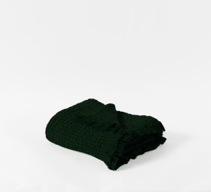 Pled Koc Narzuta z Frędzlami 125x200 FAVO Butelkowa Zieleń V27194