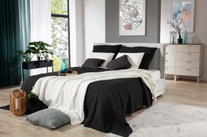 Bawełniana Narzuta na Łóżko FAVO DESIGN Antracytowa E28933