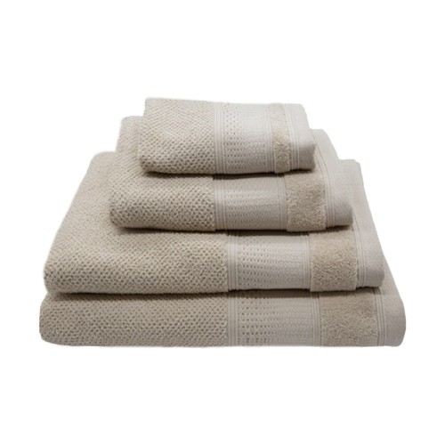 Ręcznik Koby Beige 550g/m2, zestawienie 4 różnych rozmiarów.