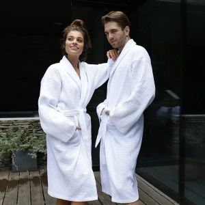 Szlafrok SPA & WELLNESS - WAFEL Biały